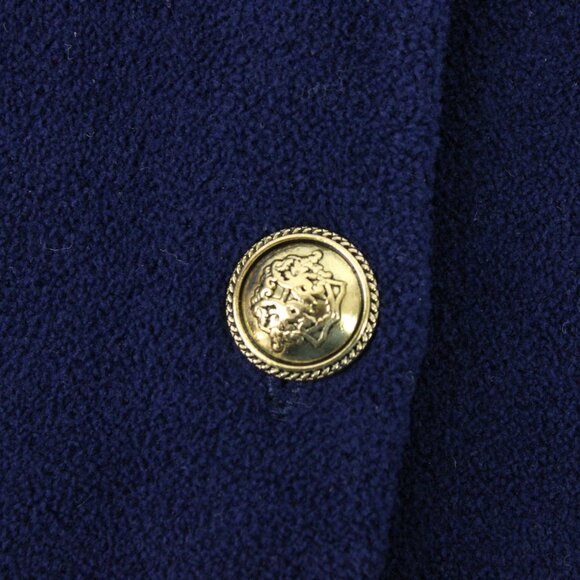NWT Sandro Fleece Knit Coatigan with Lapel Shirt Collar in Blue/Gold FR Size 1 - Picture 9 of 15